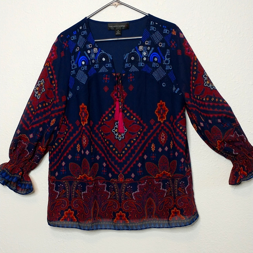 Colleen Lopez Embroidered Blouse - Picture 1 of 8